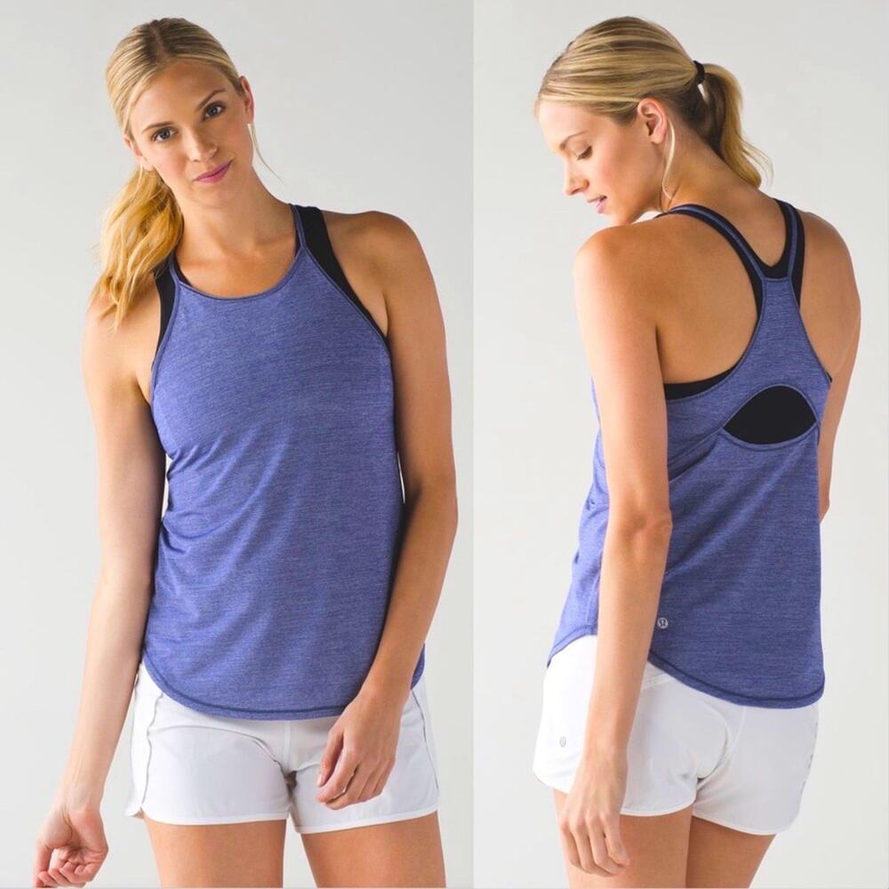 Lululemon Fast As Light Singlet Heathered Emperor Blue